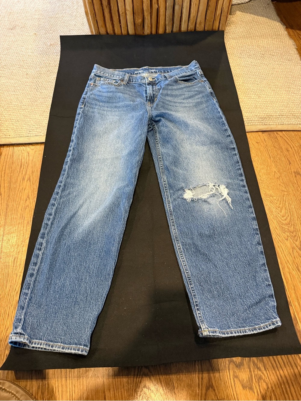 Old Navy Light Blue Boyfriend Jeans with Knee Distress